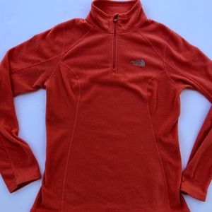 Pink NorthFace 3/4 zip pullover fleece.